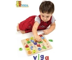 Viga medinė dėlionė raidės 18M+ 50125