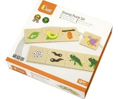 Viga Toys Medinės Dėlionės Augantys Gyvūnai ir Augalai
