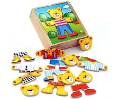 Viga Toys „Viga Wooden Puzzle“ edukacinis galvosūkis su meškiuku