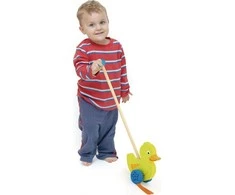 Medinis stumiamas žaislas Viga Toys Viščiukas