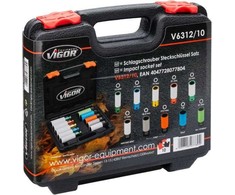 Smūginis veržliaraktis Vigor Vigor Smūginis atsuktuvas-veržliarakčio įdėklas #####Vierkant, 1/2 (12,5 mm) 10 dalių V6312/10