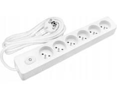 Viko Nešiojamas 6 kontaktų ilgintuvas su įžeminimu, jungikliu ir kontaktinėmis sklendėmis, kabelis 1,0 mm2, 1,5 m / G6FA11B