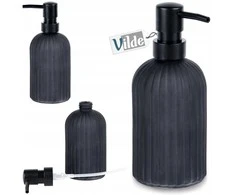 Skysto muilo dozatorius Vilde, juodas stiklinis, 400 ml