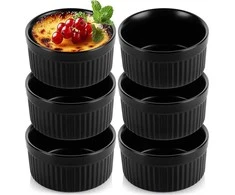 Keramikinės juodos kepimo formelės Vilde 260 ml, 6 vnt.