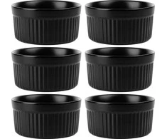 Keramikinės juodos kepimo formelės Vilde 260 ml, 6 vnt.