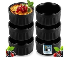 Keramikinės juodos kepimo formelės Vilde 260 ml, 6 vnt.