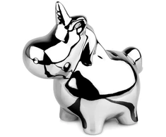 Vilde Keraminis taupyklė vienaragio forma sidabrinis 18 x 10,5 cm