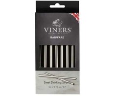Viners VINERS Short steel drinking straws set 6