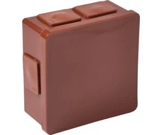Tuščia ant paviršiaus montuojama dėžutė su 6 įvadais VIPLAST VP-02 click RUDA IP55 86x86x40mm 002-02