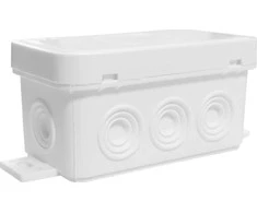 Tuščia ant paviršiaus montuojama dėžutė su 8 įvadais VIPLAST V8 click Baltas IP54 80x45x41mm 038-01