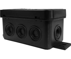 Tuščia ant paviršiaus montuojama dėžutė su 8 įvadais VIPLAST V8 click Juodas IP54 80x45x41mm 038-05