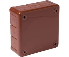 Tuščia ant paviršiaus montuojama dėžutė su 12 įvadų VIPLAST VP-41 RUDA IP55 98x98x42mm 041-02