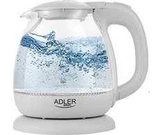 Adler | Virdulys | AD 1283G | Standartinis | 1100 W | 1 L | Plastikas/stiklas | 360° sukamasis pagrindas | Pilkas