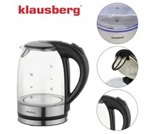 Virdulys, Elektrinis virdulys, stiklinis, su LED, 1,7 l, Klausberg, kb-7886