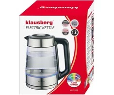 Virdulys, Elektrinis virdulys, stiklinis, su LED, 1,7 l, Klausberg, kb-7888