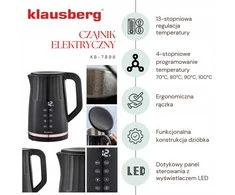 Virdulys, Elektrinis virdulys, su LED ekranu, 1,7 l, Klausberg, kb-7896