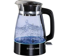 Russell Hobbs Virdulys stiklinis klasikinio dizaino su LED apšvietimu (1,7 l, 2400 W, greito virimo funkcija, optimizuotas stiklinis snapelis, nuimamas dangtis, l