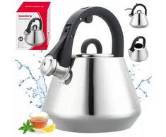 Virdulys, Plieninis virdulys su švilpuku 2,5 l blizgus, indukcinis, Klausberg kb-7947