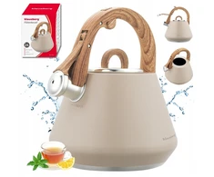 Virdulys plieno su gwizdkiem 2,5 l smėlio spalva, indukcija, klausberg kb-7950