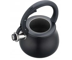 Virdulys, Švilpiantis virdulys, nerūdijančio plieno, juodas su sidabro elementais, 2,8 l, Klausberg, kb-7918