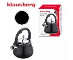 Virdulys, Švilpiantis virdulys, nerūdijančio plieno, juodas su sidabro elementais, 2,8 l, Klausberg, kb-7918