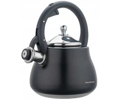 Virdulys, Švilpiantis virdulys, nerūdijančio plieno, juodas su sidabro elementais, 2,8 l, Klausberg, kb-7918