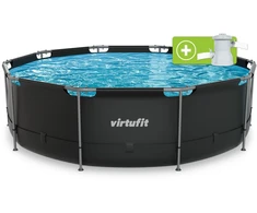 VIRTUFIT APVALUS BASEINAS 366 CM SU FILTRO SIURBLIU