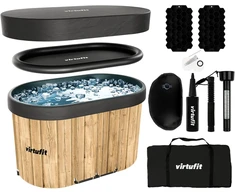 Virtufit Ledinė vonia Oval 500 – sulankstoma šalčio terapijai Ice Bath, ruda
