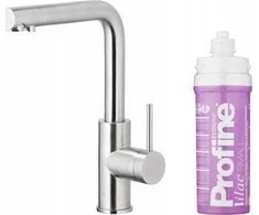 Virtuvės maišytuvas KFA DUERO PURE BASIC VIRTUVĖS MAIŠYTUVAS SU VANDENS FILTRAVIMO FUNKCIJA + PROFINE LILAC S FILTRŲ RINKINYS, INOX