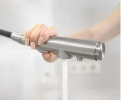 Virtuvės maišytuvas KFA DUERO PURE BASIC IŠTRAUKIAMAS VIRTUVĖS MAIŠYTUVAS SU VANDENS FILTRAVIMO FUNKCIJA IR IŠTRAUKIAMU SNAPELIU + HIDRO FILTRU, INOX