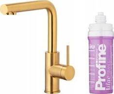 Virtuvės maišytuvas KFA DUERO PURE BASIC VIRTUVĖS MAIŠYTUVAS SU VANDENS FILTRAVIMO FUNKCIJA + PROFINE LILAC S FILTRŲ RINKINYS, ŠLIFUOTO AUKSO SPALVOS