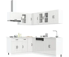 Virtuvinių spintelių komplektas, 11 dalių, Kalmar, balta