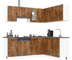 Virtuvinių spintelių komplektas, 11 dalių, Kalmar, dūminio