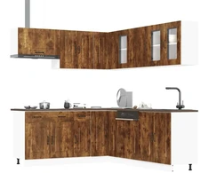 Virtuvinių spintelių komplektas, 11 dalių, Kalmar, dūminio