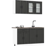 Virtuvinių spintelių komplektas, 4 dalių, Lucca, juoda