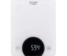 Virtuvinės svarstyklės Adler | Virtuvės svarstyklės | AD 3173w | Didžiausias svoris (talpa) 10 kg | Graduacija 1 g | Ekrano tipo LED | Baltas