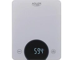 Virtuvinės svarstyklės Adler | Virtuvės svarstyklės | 3173 m. AD | Didžiausias svoris (talpa) 10 kg | Graduacija 1 g | Ekrano tipo LED | Pilkas