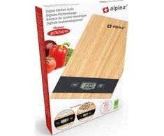 Virtuvinės svarstyklės Alpina - Cyfrowa waga kuchenna bambusowa 5kg