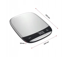 „Webber“ virtuvinės svarstyklės WEBBER INOX elektroninės tikslios LCD svarstyklės 10 kg, USB tara