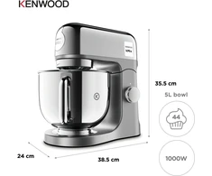Virtuvinis kombainas Kenwood kMix Special Edition, Virtuvinis maišytuvas, Chromas, Pilka, Plakti, Minkyti, Maišyti, 5 l, Rotacinis, Metalas, Nerūdijantis plienas