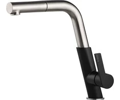 Virtuvinis maišytuvas Deante Silia su ištraukiamu snapeliu BQS_B730, Juodas/Brushed steel