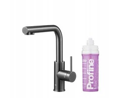 Virtuvinis maišytuvas KFA KFA baterija kuchenna su funkcija filtracji wody DUERO PURE BASIC + komplektas filtrujący PROFINE LILAC S, gun metal pilkas 6623-915-61