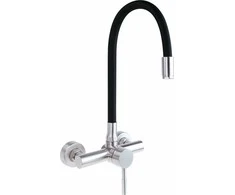 Sieninis virtuvinis maišytuvas Deante Luno BOC_B800, Juodas/Brushed steel