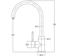 Virtuvinis maišytuvas Omnires Albany stojąca inox (AB1450)
