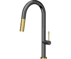Stalo baterija Quadron Felicity T Line Plienas Q stovinčio grafitinio metalo su aukso apdaila (84818011)