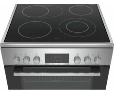Viryklė Kuchenka Bosch Serie 4 HKR39C250, Freestanding cooker, Juodas, Pilkas, Rotary, Touch, Chrome, Front, 1.2 m