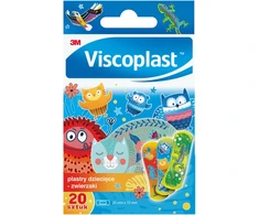 VISCOPLAST vaikiški pleistrai „Animals“, 72x25 mm, 20 vnt., dėžutė