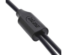„InLine®“ USB 2 viename Y formos įkrovimo laidas, 1 x USB-A kištukas su 2 x USB-C kištukais, juodas, 1 m