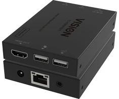 Vision HDMI-uber-IP-Sender - 30 JAHRE GARANTIE - nur Sender - Empfanger muss separat erworben werden - Sendet HDMI 1:1 oder 1:n - Ubertragt USB 1.1 - Plug-and-Play - IR-Durchleitung - Maximale Auflosung HD 1920 x 1200 bei 60 Hz - HDCP-kompatibel - Un