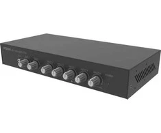 Ausinių stiprintuvas Vision Profesionalus skaitmeninis garso maišytuvas-stiprintuvas - 2 x 50 W (RMS @ 8 omai) - RS-232 - „Bluetooth“ (keičiamas, fiksuotas PIN) - 4 x įėjimai, kiekvienas aukšto lygio arba mikrofono (subalansuotas su Trim valdymu ir nutildymo jungikliu)